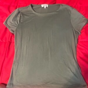 Basic Editions Green Fitted Short Sleeve T-Shirt